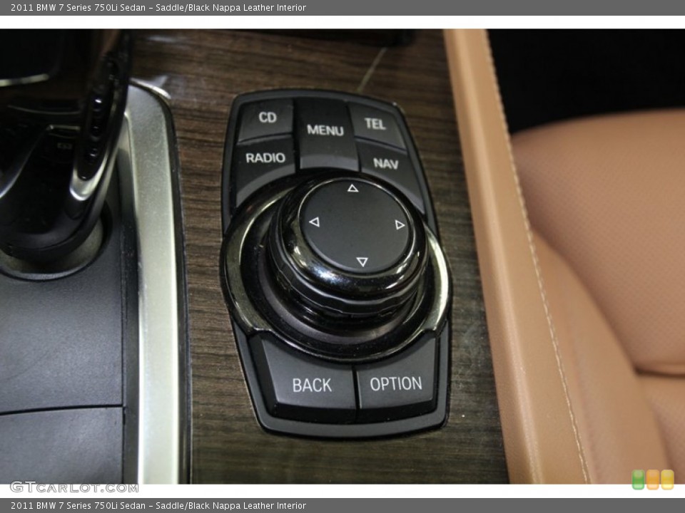 Saddle/Black Nappa Leather Interior Controls for the 2011 BMW 7 Series 750Li Sedan #79084099