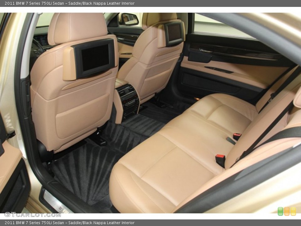 Saddle/Black Nappa Leather Interior Rear Seat for the 2011 BMW 7 Series 750Li Sedan #79084216