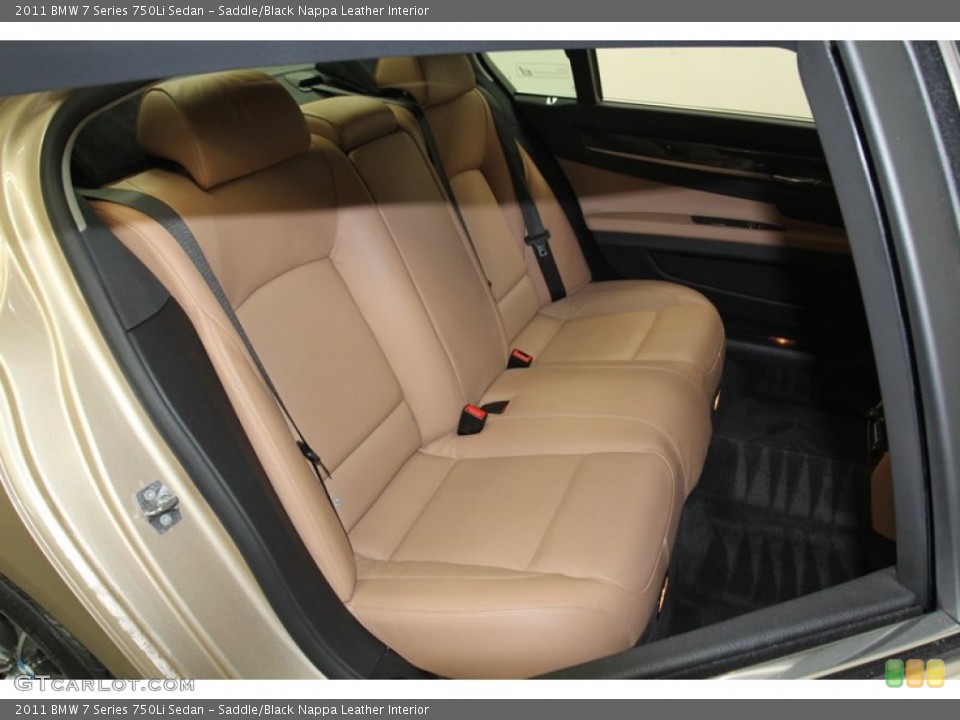 Saddle/Black Nappa Leather Interior Rear Seat for the 2011 BMW 7 Series 750Li Sedan #79084472