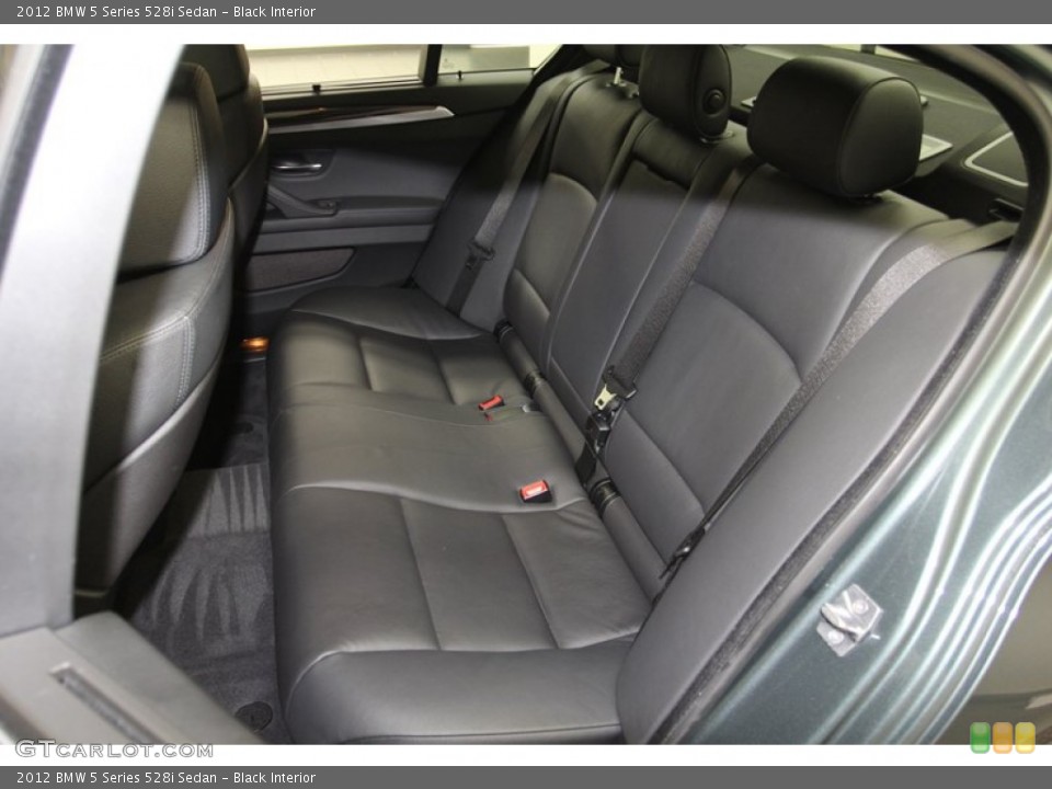 Black Interior Rear Seat for the 2012 BMW 5 Series 528i Sedan #79084899
