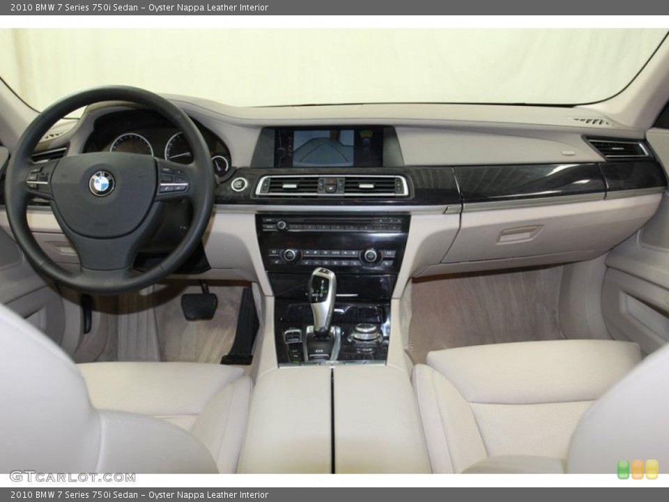 Oyster Nappa Leather Interior Dashboard for the 2010 BMW 7 Series 750i Sedan #79094479