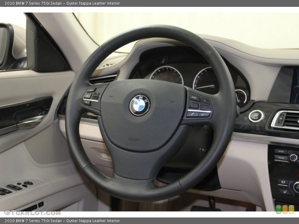 Oyster Nappa Leather Interior Steering Wheel for the 2010 BMW 7 Series 750i Sedan #79095081