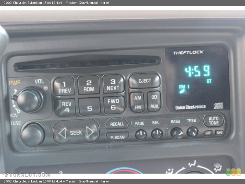 Medium Gray/Neutral Interior Audio System for the 2002 Chevrolet Suburban 1500 LS 4x4 #79104805