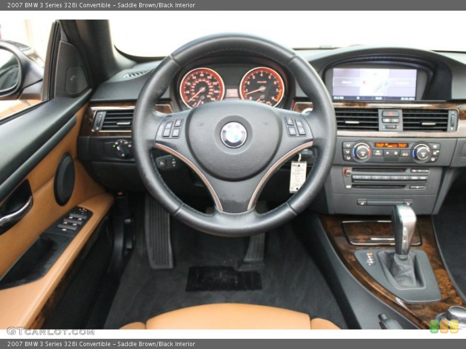 Saddle Brown/Black Interior Dashboard for the 2007 BMW 3 Series 328i Convertible #79105792