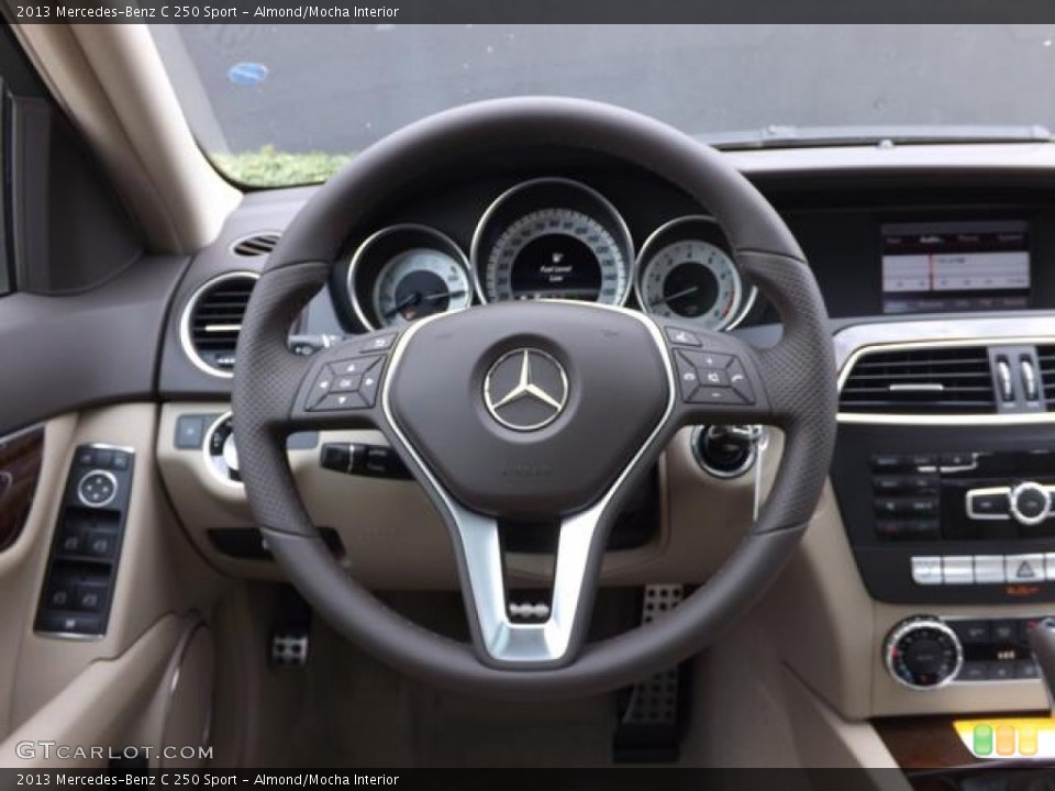 Almond/Mocha Interior Steering Wheel for the 2013 Mercedes-Benz C 250 Sport #79108666