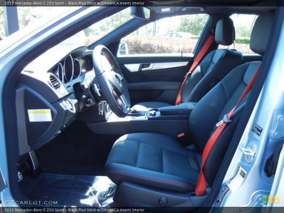 Black/Red Stitch w/DINAMICA Inserts Interior Photo for the 2013 Mercedes-Benz C 250 Sport #79111393