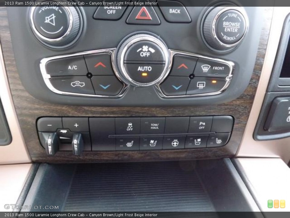 Canyon Brown/Light Frost Beige Interior Controls for the 2013 Ram 1500 Laramie Longhorn Crew Cab #79113700