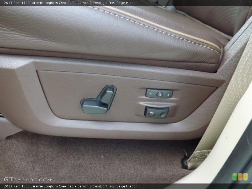 Canyon Brown/Light Frost Beige Interior Controls for the 2013 Ram 1500 Laramie Longhorn Crew Cab #79113775