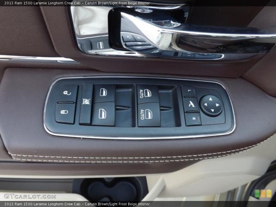 Canyon Brown/Light Frost Beige Interior Controls for the 2013 Ram 1500 Laramie Longhorn Crew Cab #79113814