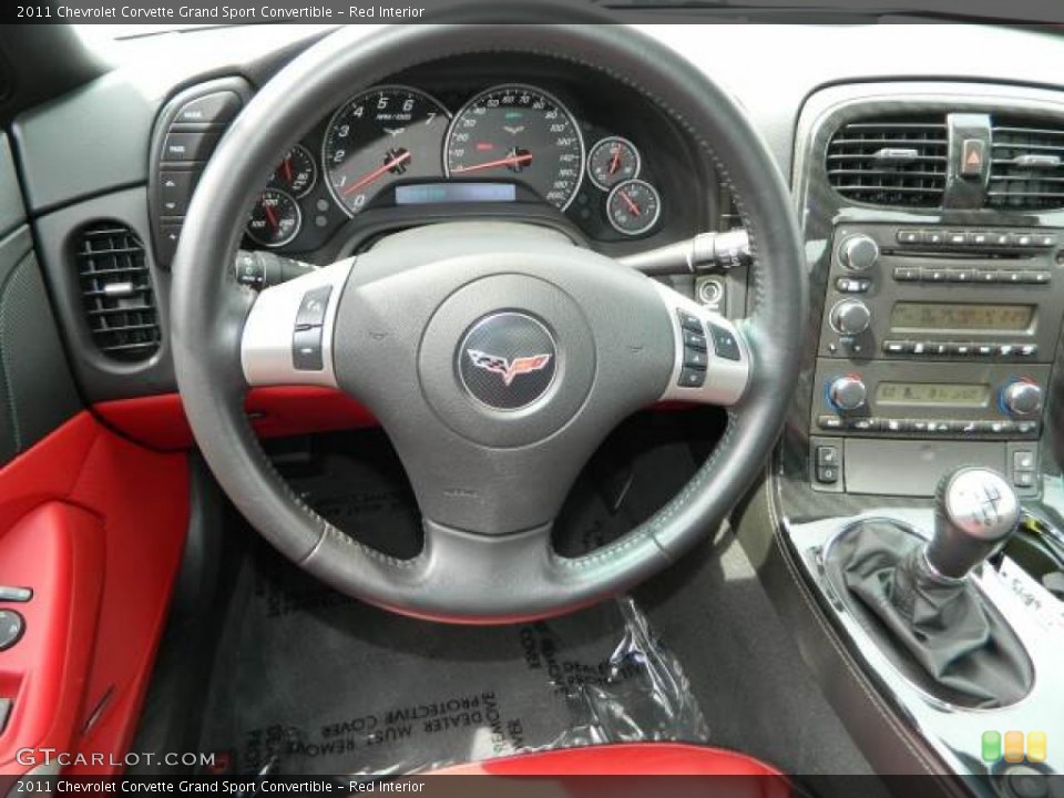 Red Interior Steering Wheel for the 2011 Chevrolet Corvette Grand Sport Convertible #79116259