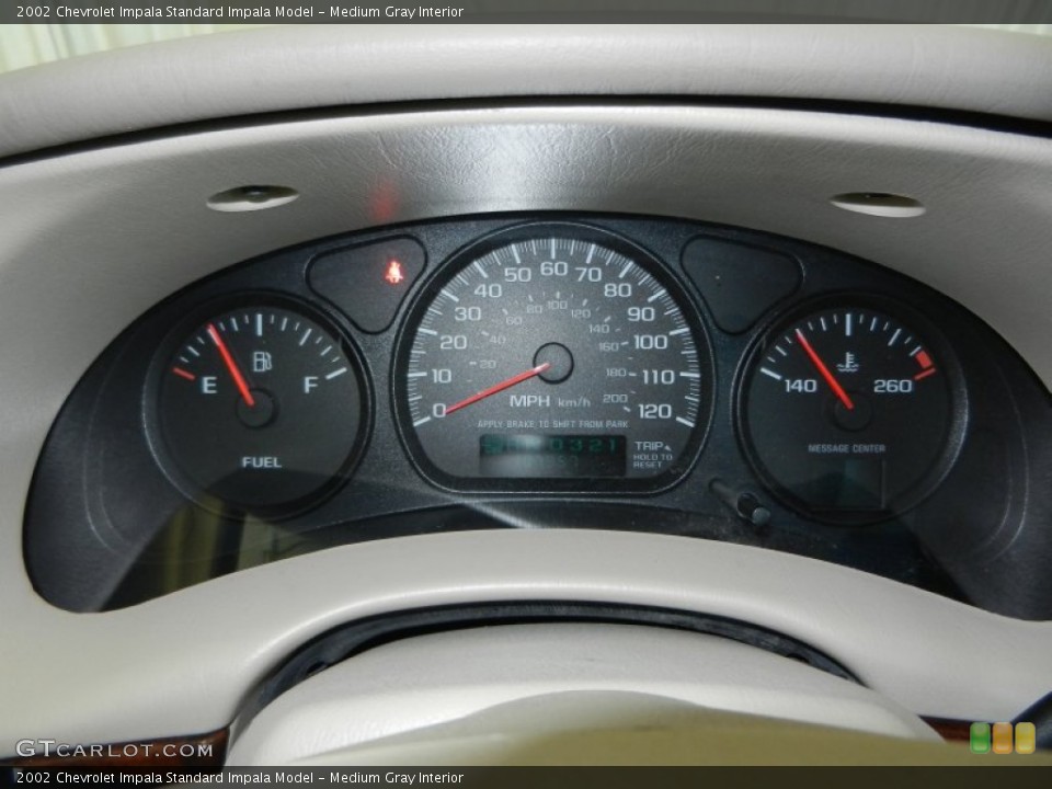 Medium Gray Interior Gauges for the 2002 Chevrolet Impala  #79121209