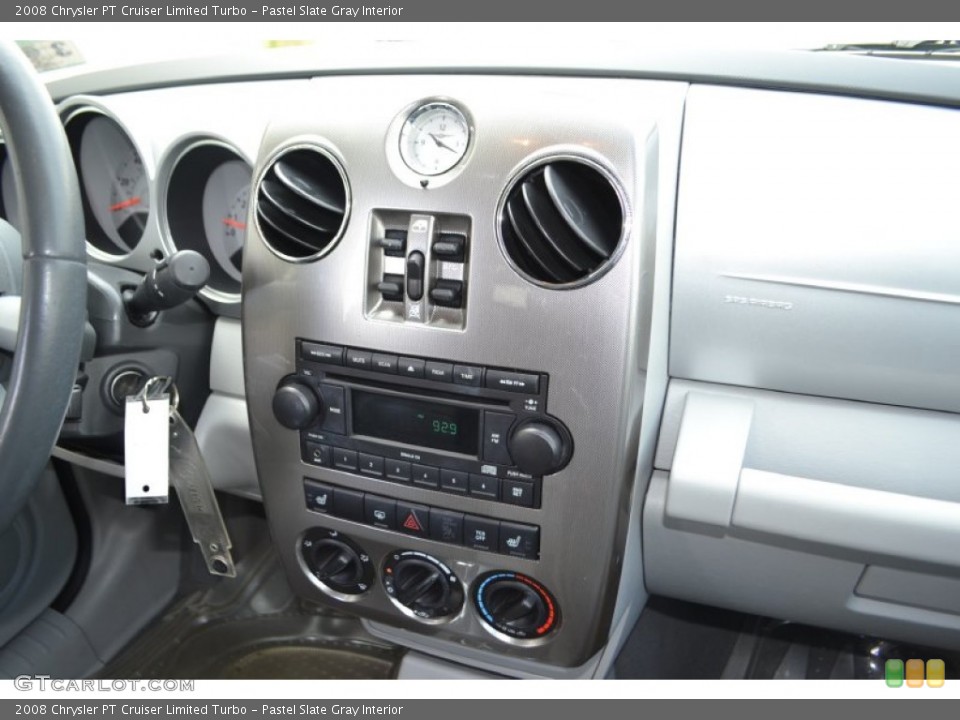 Pastel Slate Gray Interior Controls for the 2008 Chrysler PT Cruiser Limited Turbo #79121808