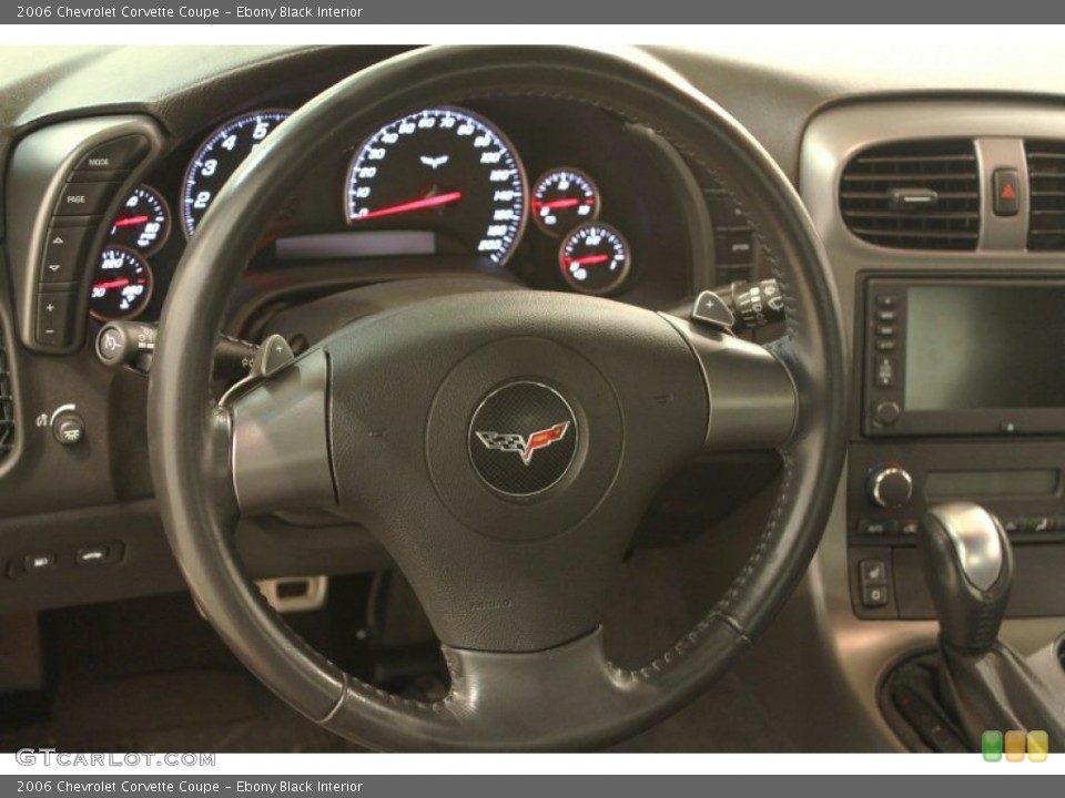Ebony Black Interior Steering Wheel for the 2006 Chevrolet Corvette Coupe #79121917