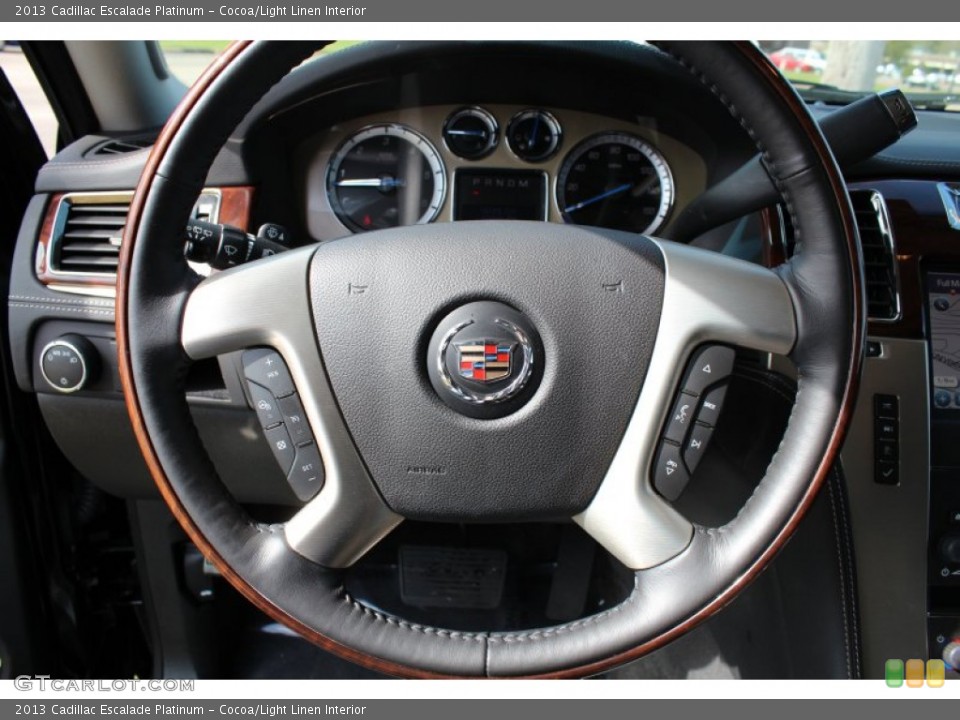 Cocoa/Light Linen Interior Steering Wheel for the 2013 Cadillac Escalade Platinum #79124464