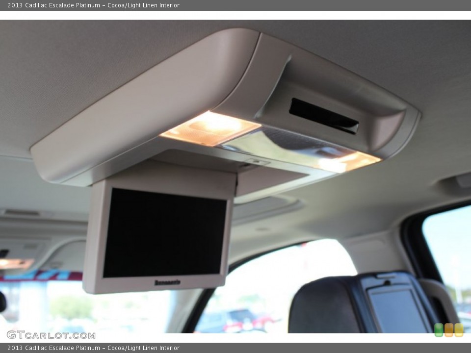 Cocoa/Light Linen Interior Entertainment System for the 2013 Cadillac Escalade Platinum #79124617