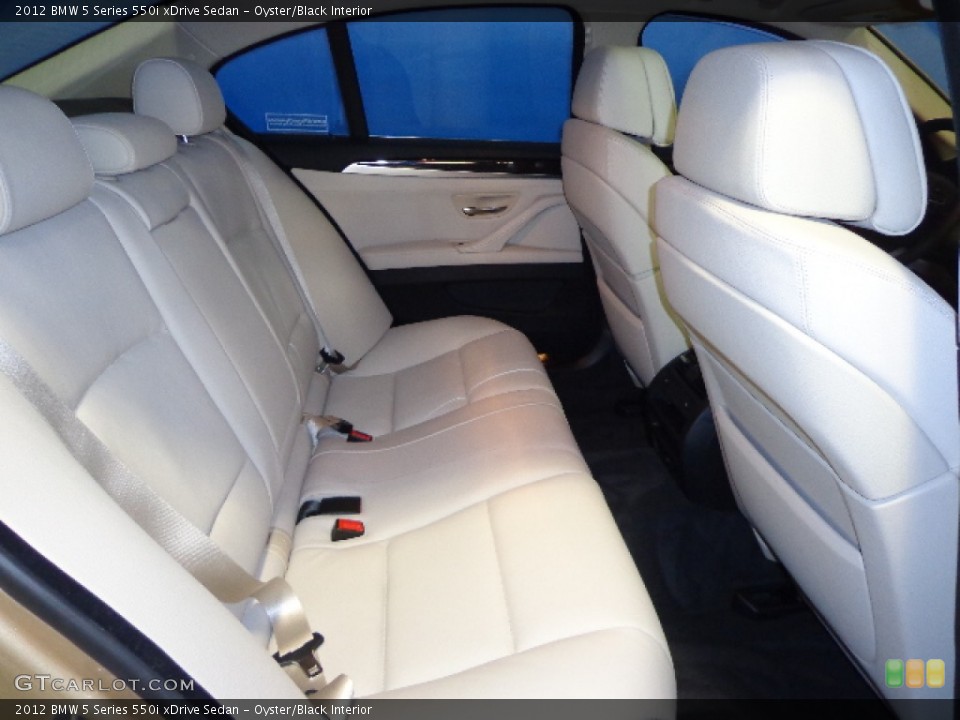 Oyster/Black Interior Rear Seat for the 2012 BMW 5 Series 550i xDrive Sedan #79127229