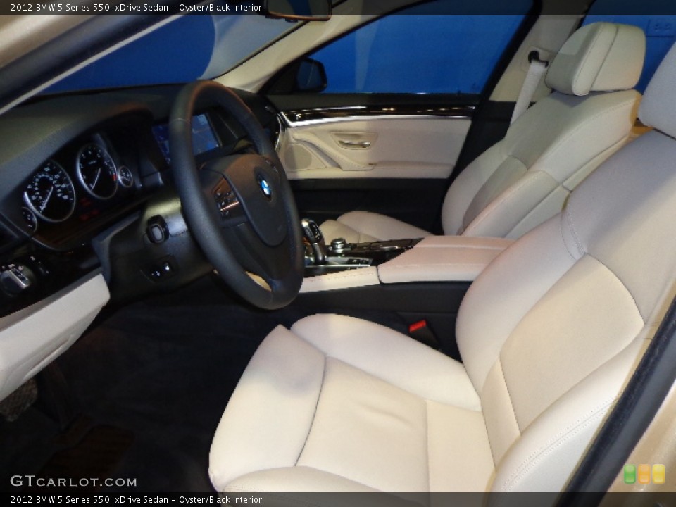 Oyster/Black Interior Front Seat for the 2012 BMW 5 Series 550i xDrive Sedan #79127265