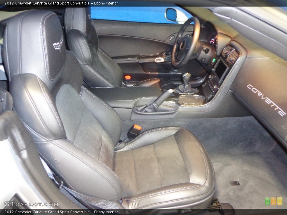 Ebony Interior Front Seat for the 2012 Chevrolet Corvette Grand Sport Convertible #79133454