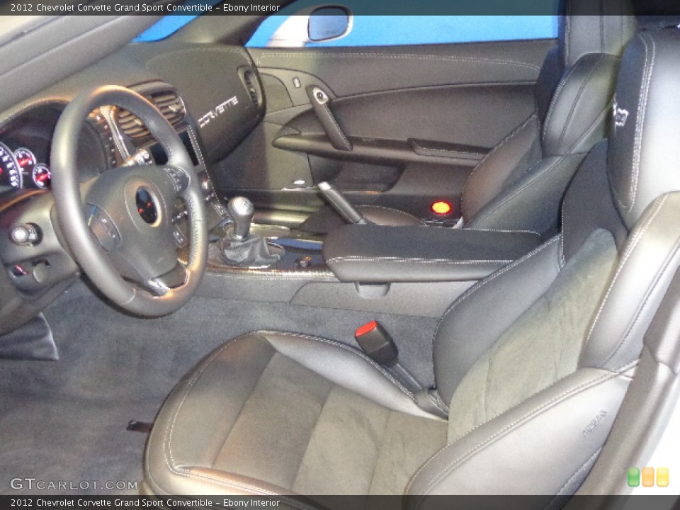 Ebony Interior Front Seat for the 2012 Chevrolet Corvette Grand Sport Convertible #79133773