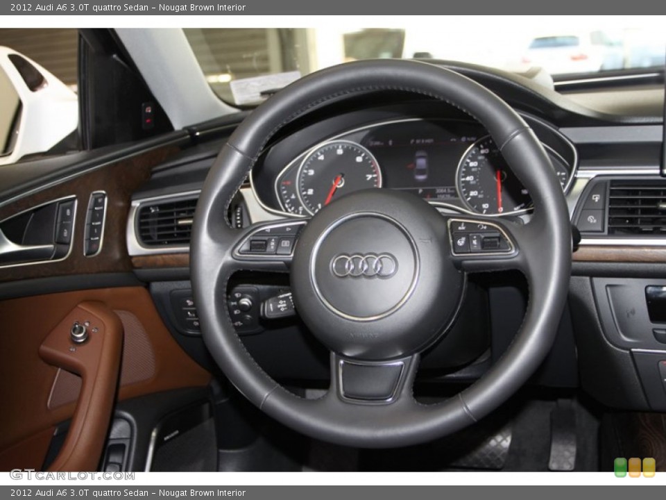 Nougat Brown Interior Steering Wheel for the 2012 Audi A6 3.0T quattro Sedan #79134339