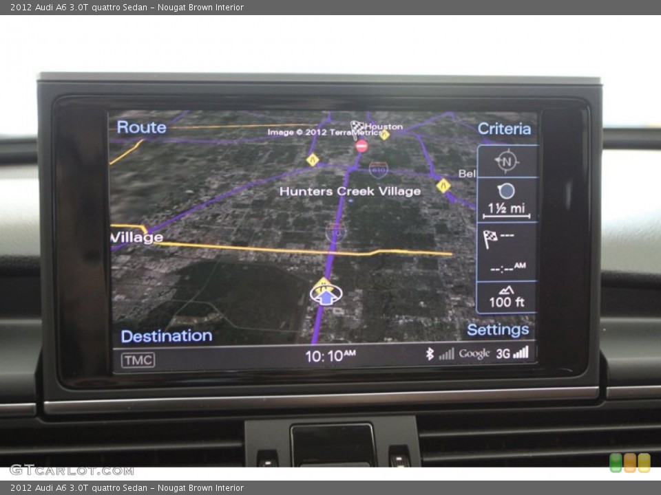 Nougat Brown Interior Navigation for the 2012 Audi A6 3.0T quattro Sedan #79134486