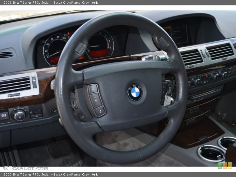 Basalt Grey/Flannel Grey Interior Steering Wheel for the 2006 BMW 7 Series 750Li Sedan #79136523