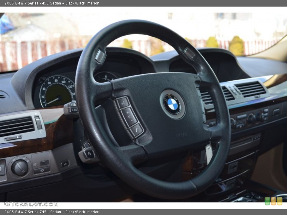 Black/Black Interior Steering Wheel for the 2005 BMW 7 Series 745Li Sedan #79136982