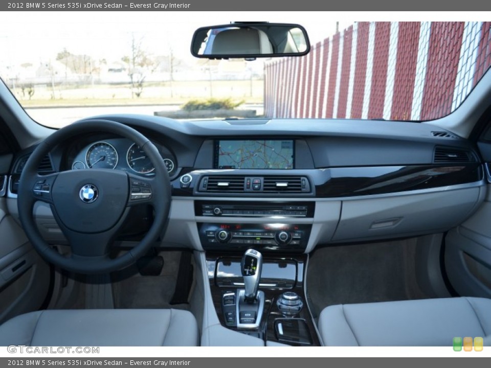 Everest Gray Interior Dashboard for the 2012 BMW 5 Series 535i xDrive Sedan #79137843