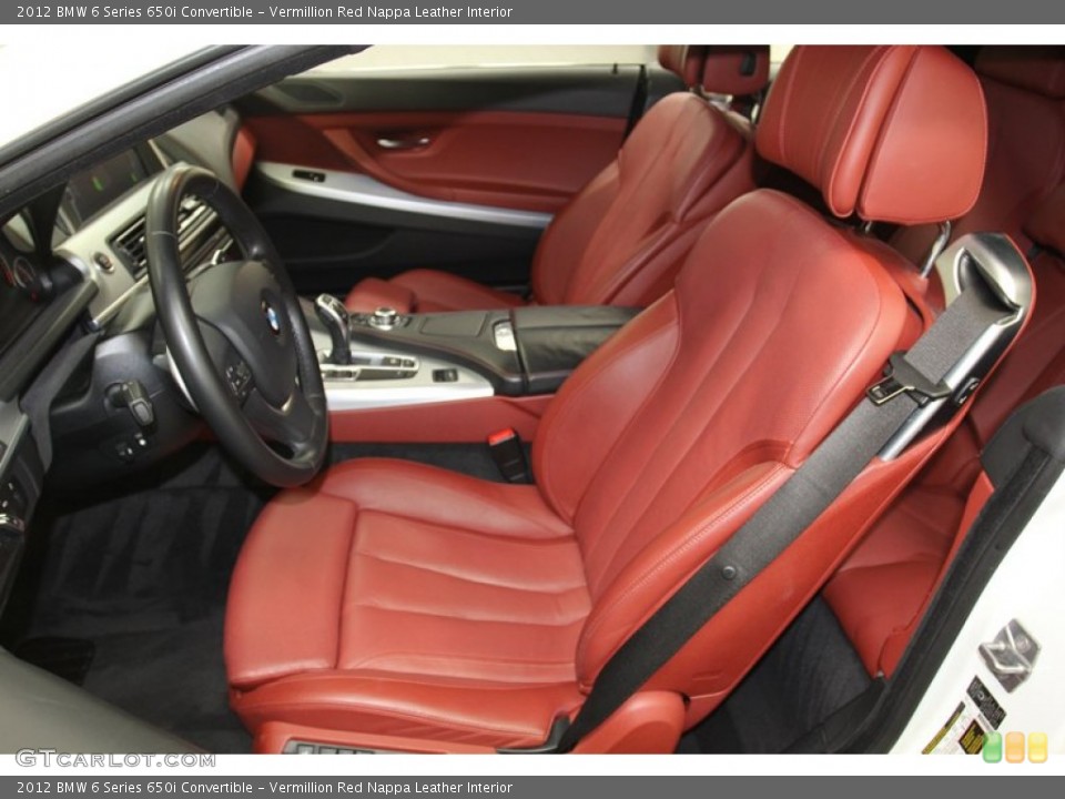 Vermillion Red Nappa Leather Interior Photo for the 2012 BMW 6 Series 650i Convertible #79145309