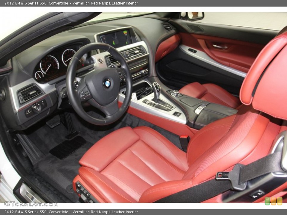 Vermillion Red Nappa Leather Interior Photo for the 2012 BMW 6 Series 650i Convertible #79145370