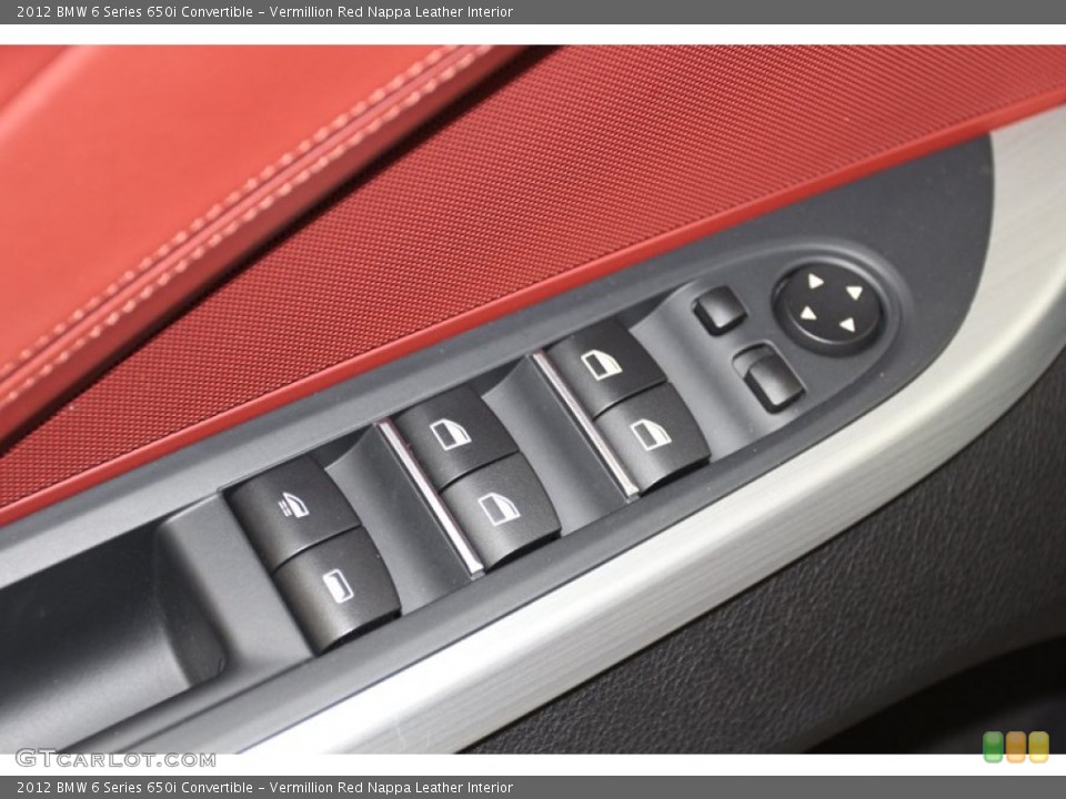 Vermillion Red Nappa Leather Interior Controls for the 2012 BMW 6 Series 650i Convertible #79145391