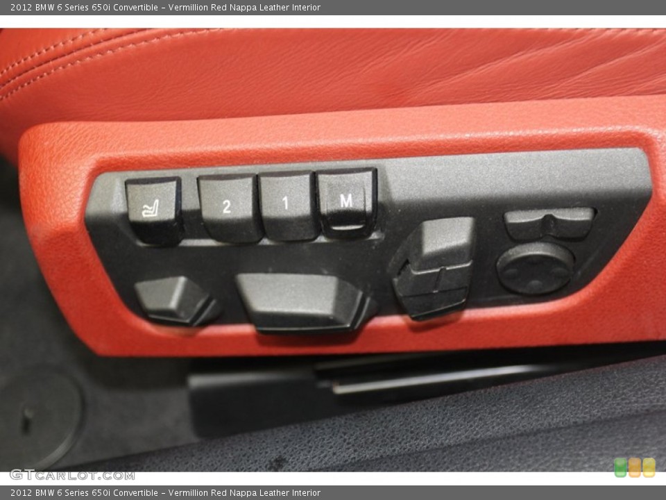 Vermillion Red Nappa Leather Interior Controls for the 2012 BMW 6 Series 650i Convertible #79145397