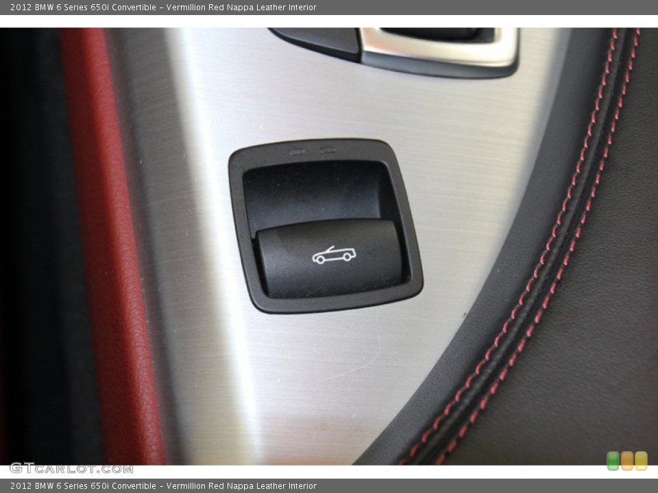 Vermillion Red Nappa Leather Interior Controls for the 2012 BMW 6 Series 650i Convertible #79145457