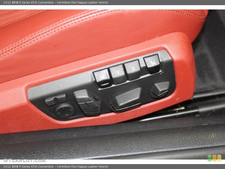 Vermillion Red Nappa Leather Interior Controls for the 2012 BMW 6 Series 650i Convertible #79145550