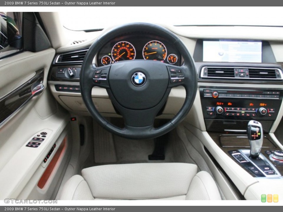 Oyster Nappa Leather Interior Dashboard for the 2009 BMW 7 Series 750Li Sedan #79147836