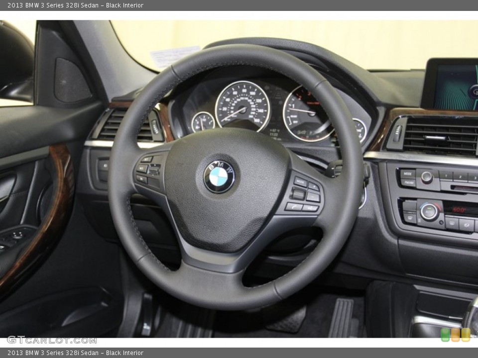 Black Interior Steering Wheel for the 2013 BMW 3 Series 328i Sedan #79149012