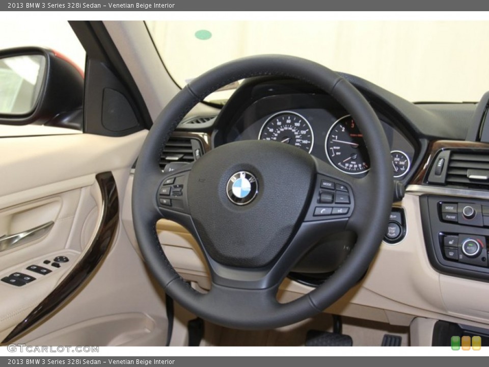 Venetian Beige Interior Steering Wheel for the 2013 BMW 3 Series 328i Sedan #79149758