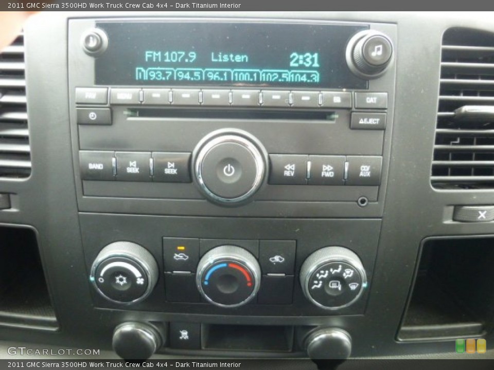 Dark Titanium Interior Controls for the 2011 GMC Sierra 3500HD Work Truck Crew Cab 4x4 #79151531