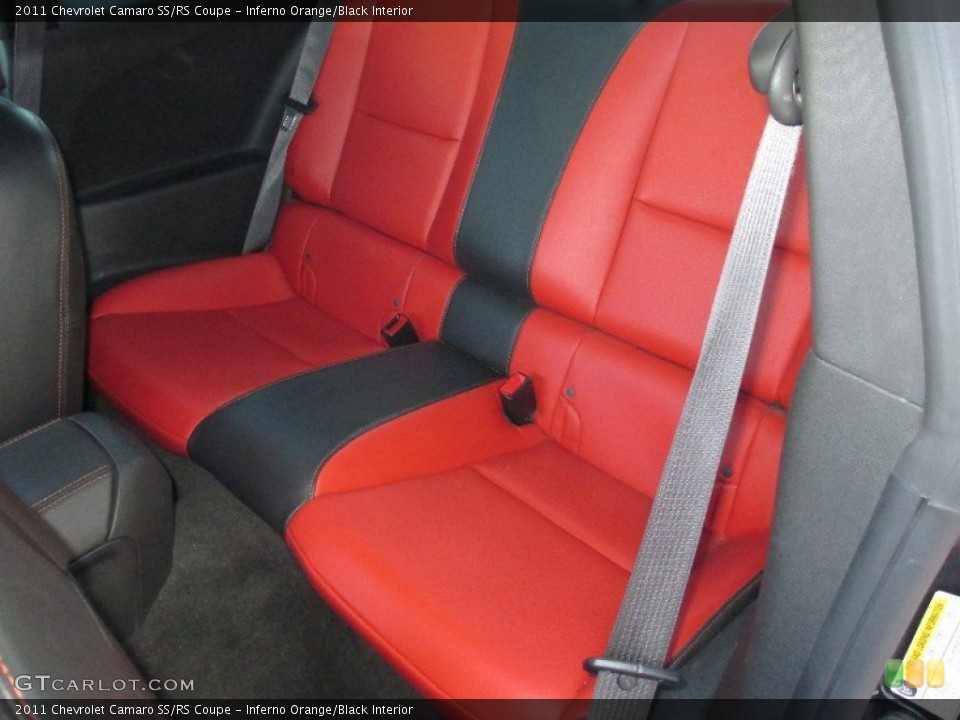 Inferno Orange/Black Interior Rear Seat for the 2011 Chevrolet Camaro SS/RS Coupe #79156800