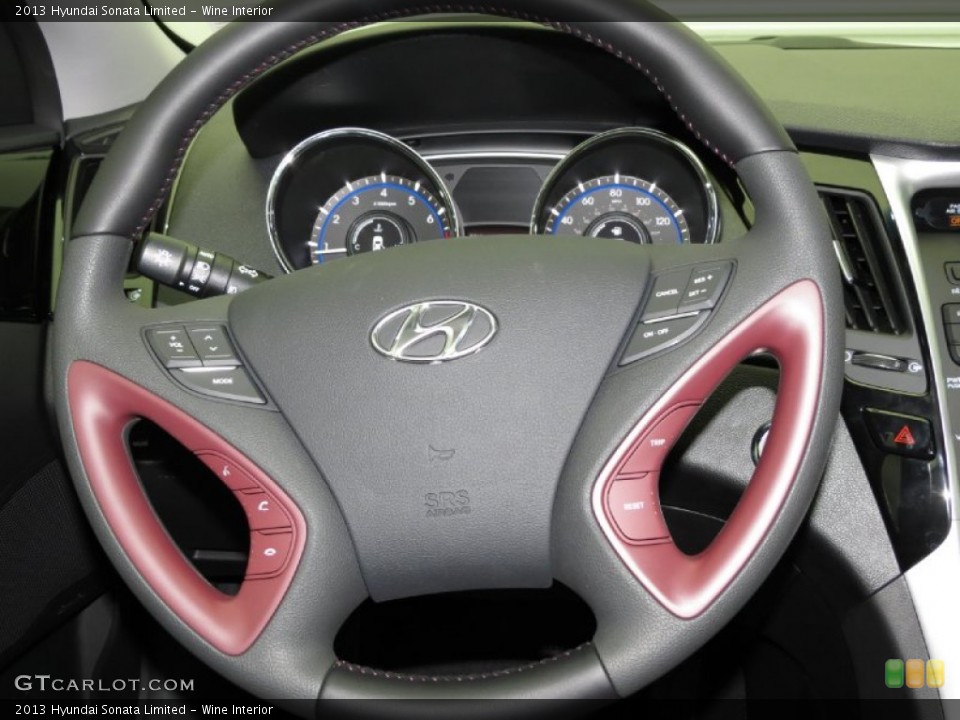 Wine Interior Steering Wheel for the 2013 Hyundai Sonata Limited #79166912