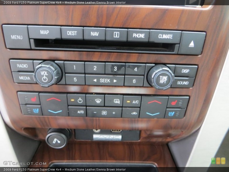 Medium Stone Leather/Sienna Brown Interior Controls for the 2009 Ford F150 Platinum SuperCrew 4x4 #79178147