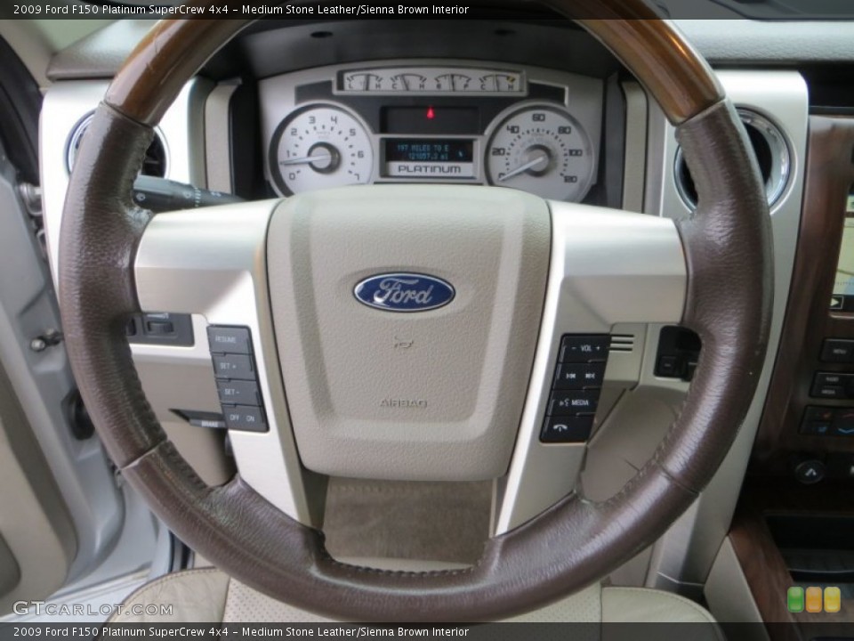 Medium Stone Leather/Sienna Brown Interior Steering Wheel for the 2009 Ford F150 Platinum SuperCrew 4x4 #79178211