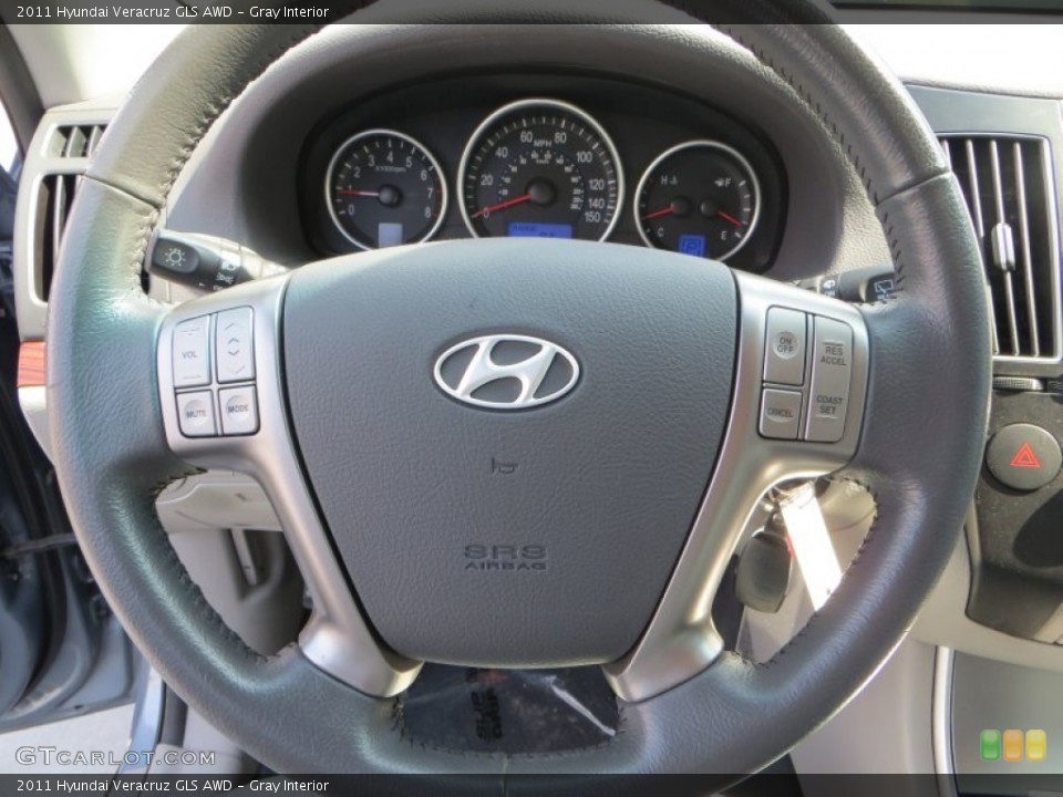 Gray Interior Steering Wheel for the 2011 Hyundai Veracruz GLS AWD #79190470