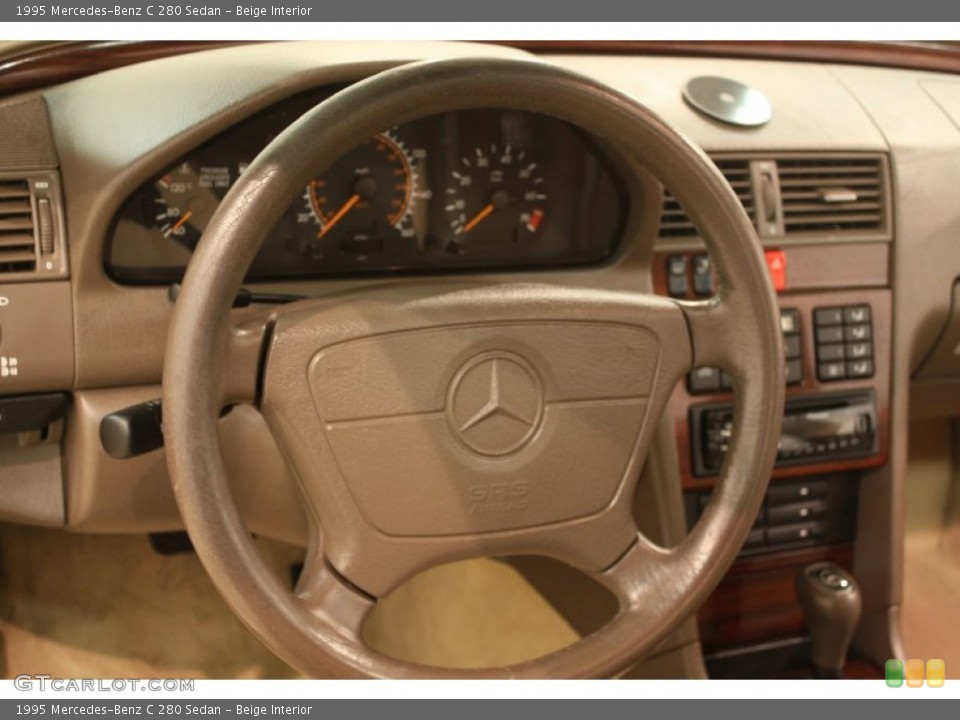 Beige Interior Steering Wheel for the 1995 Mercedes-Benz C 280 Sedan #79195262