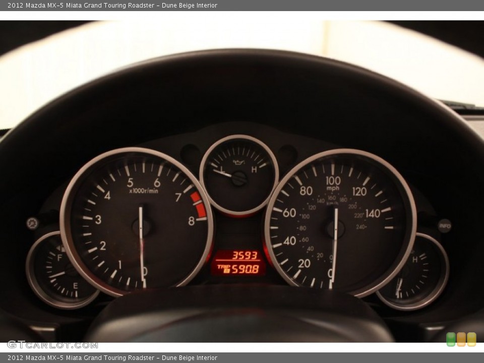 Dune Beige Interior Gauges for the 2012 Mazda MX-5 Miata Grand Touring Roadster #79196115