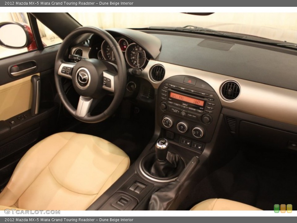 Dune Beige Interior Dashboard for the 2012 Mazda MX-5 Miata Grand Touring Roadster #79196200