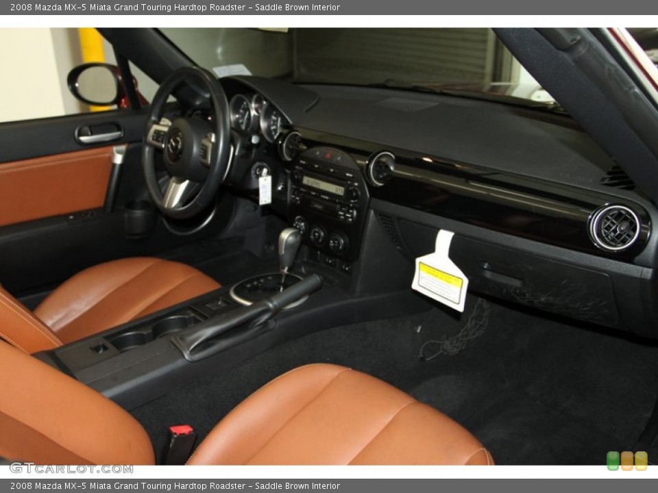 Saddle Brown Interior Dashboard for the 2008 Mazda MX-5 Miata Grand Touring Hardtop Roadster #79211227