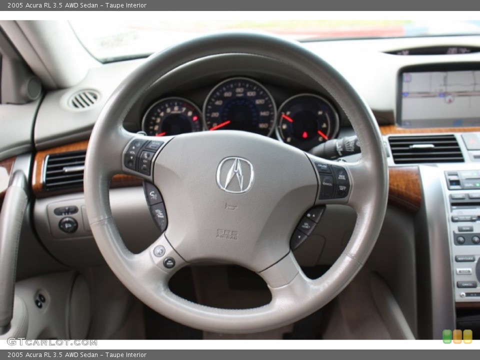 Taupe Interior Steering Wheel for the 2005 Acura RL 3.5 AWD Sedan #79214575