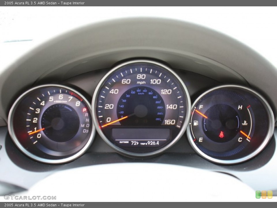 Taupe Interior Gauges for the 2005 Acura RL 3.5 AWD Sedan #79214689