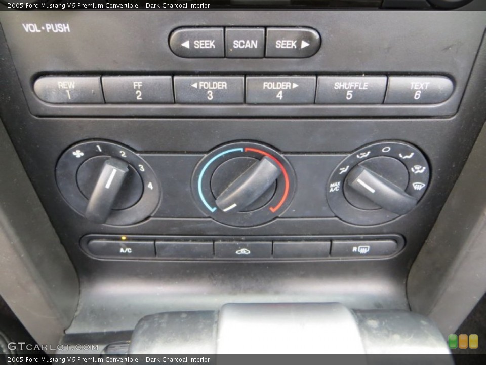 Dark Charcoal Interior Controls for the 2005 Ford Mustang V6 Premium Convertible #79223770